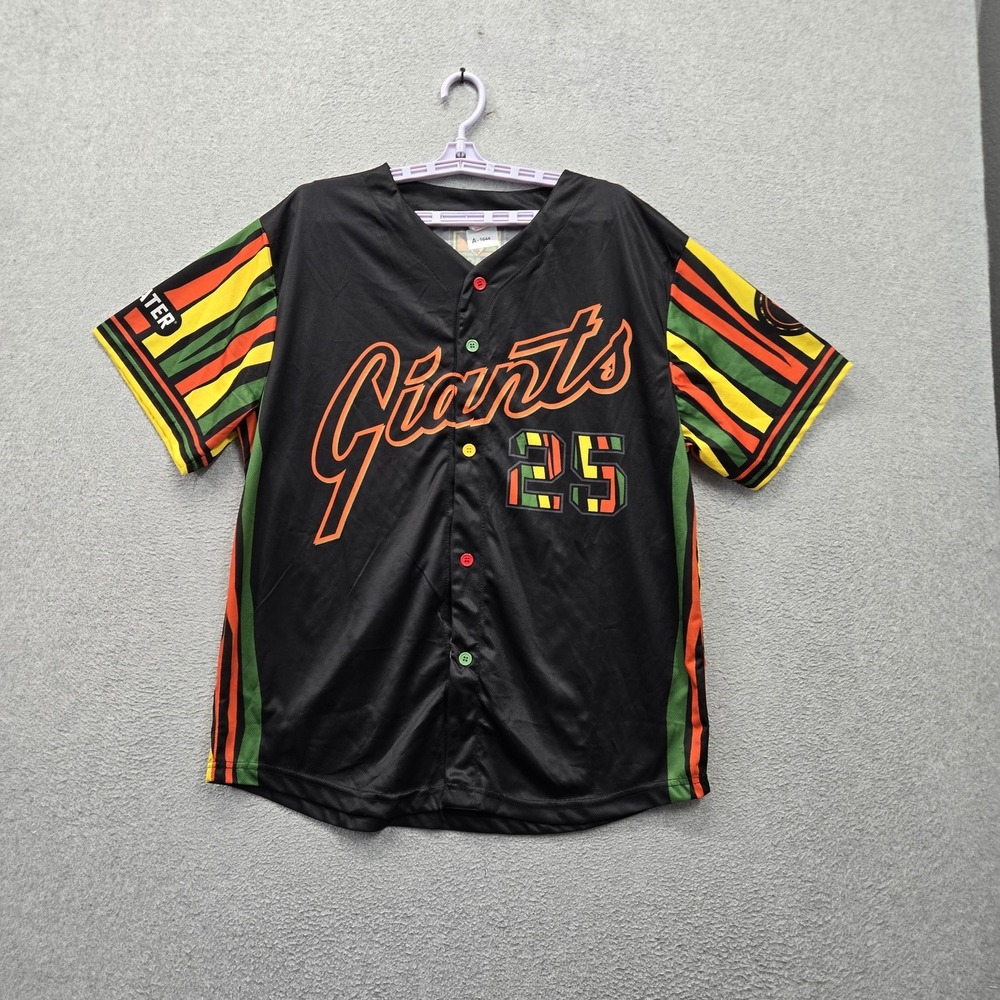 San Francisco Giants Men Jersey XL Black SGA Black Heritage 25 Striped